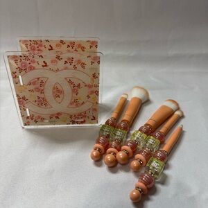 Chanel Floral Makeup Brush Set - Orange